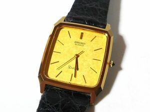 【Ii5☆】SEIKO/セイコー◇DOLCE/ドルチェ/7731-5040/AAP834◇1983年製♂QZ/超硬SS/純正ワニ革ベルト