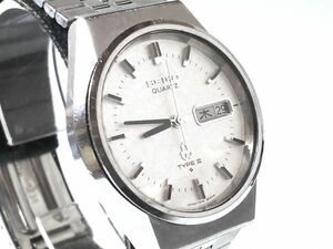 【Ki2】SEIKO/セイコー◇TYPEⅡ/タイプⅡ/7546-8080/QHK057◇1977年製♂クオーツ/デイデイト/シルバー