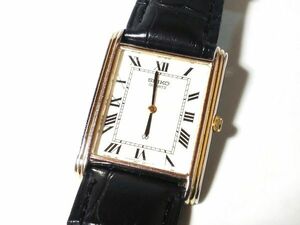 【Yi2☆】SEIKO/セイコー◇Chariot/シャリオ/6430-5110/CZJ960◇1981年製♂角型/2針クオーツ/新品ベルト