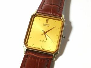 【Yi7☆】SEIKO/セイコー◇DOLCE/ドルチェ/7731-5210/SAAP754◇1987年製♂3針クオーツ/新品ベルト/美品