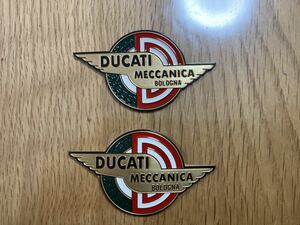 ducati メカニカ MECCANICA 金属ステッカー メタルステッカー 平面タイプ 曲面タイプ　2枚セット　新品900ss 900sl 400ss F1 F3 モンスター