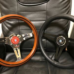 1 jpy start * small diameter wood * leather steering gear * 2 ps together!