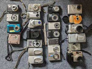  Junk together large amount various film camera navy blue teji#0321-2