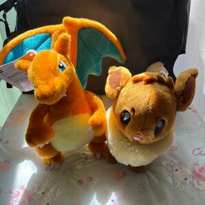 ポケモン　ぬいぐるみ　006リザードン　133イーブイ　タカラトミーアーツ　タグ付き　きみにきめたポケモンゲットぬいぐるみ