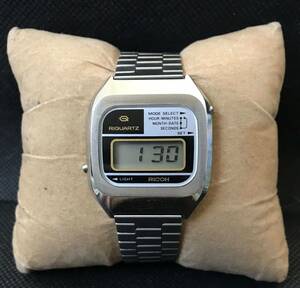 稼働 RICOH RIQUARTZ LCD 812001 リクォーツ デジタル 腕時計 美品 希少品 リコー オリジナルブレス