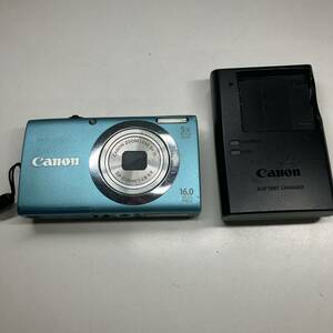 1円〜 2☆ Canon コンパクトデジタルカメラ PowerShot A2400 IS HD デジカメ キャノン パワーショット 充電器付き 動作確認済み ブルー