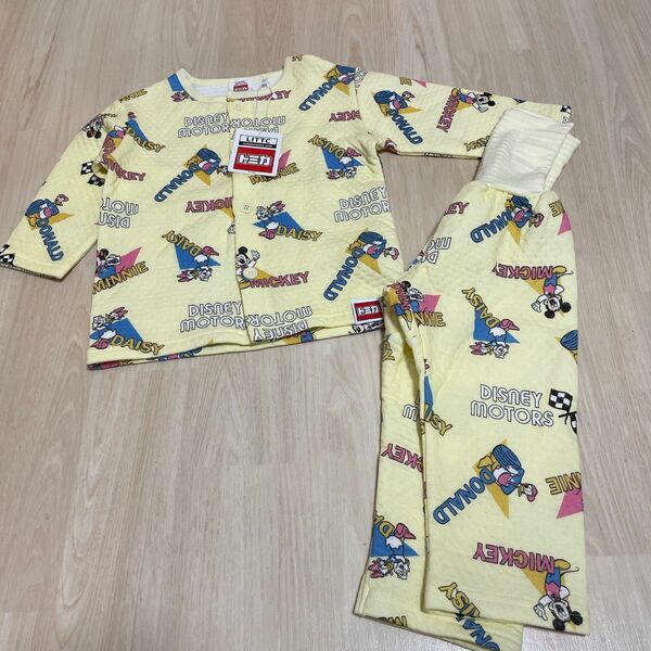 新品リトシーLittcディズニー×トミカコラボ長袖パジャマ上下セット 腹巻き付きパンツ キッズパジャマ 男の子 女の子 90cm