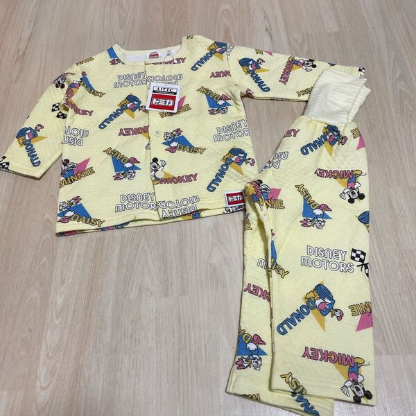 新品リトシーLittcディズニー×トミカコラボ長袖パジャマ上下セット 腹巻き付きパンツ キッズパジャマ 男の子 女の子 90cm