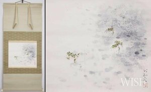 【真作】【WISH】田中以知庵「雅声」日本画 掛軸 共箱 ◆蛙図逸品 　　〇元日展審査員 南画院同人 松本楓湖門 #24020101