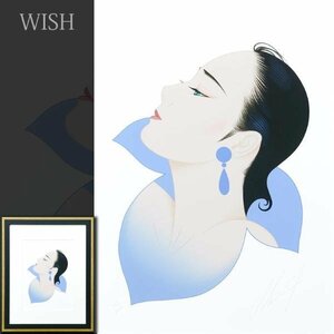 【真作】【WISH】鶴田一郎「モーニンググローリー」リトグラフ 直筆サイン ◆美人 　　〇現代美人画巨匠 アールヌーボ #24022261