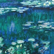 【真作】【WISH】クロード・モネ Claude Monet「緑の反映・L」リトグラフ 30号大 大作 証明シール ◆人気作 　　〇印象派巨匠 #23122698_画像4