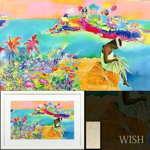 【真作】【WISH】ジェニファー・マークス Jennifer Markes「Maui Cliff Weaver」シルクスクリーン 30号大 大作 直筆サイン #24013138