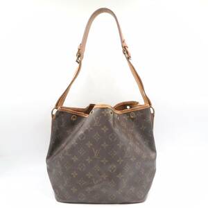 ★LOUIS VUITTON ルイヴィトン M42226 モノグラム プチノエ 巾着型 ワンショルダーバッグ 肩掛け レディース ブラウン系