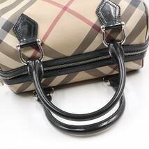 ★BURBERRY バーバリー PVC チェック柄 ハンドバッグ トートバッグ ミニボストンバッグ レディース ベージュ系_画像4