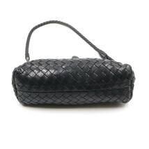 ★BOTTEGA VENETA ボッテガ ヴェネタ イントレチャート レザー ミニバッグ ハンドバッグ ブラック系 120773_画像3