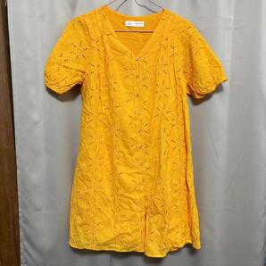 ☆美品☆ZARA キッズ オレンジ 半袖 ワンピース チュニック 164