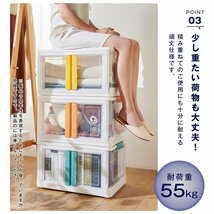 収納ボックス キャスター付き フタ付き おしゃれ 前開き 折りたたみ コンテナ 収納ケース プラスチック 500ml (グリーン)_画像5