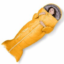 ペンギン型寝袋 冬用 1.5KG 歩ける 5-10℃対応 着る布団 コンパクト 300T 車中泊 寝袋 キャンプ （ライトブルー）_画像5