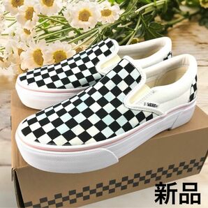 【新品】VANS 3cmの厚底スリッポン【25】