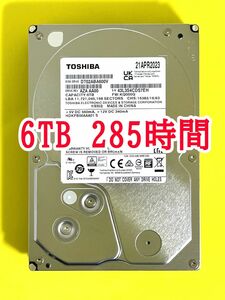 ★ 6TB ★　TOSHIBA / DT02ABA600V　【使用時間：285ｈ】　2023年製　稼働少　3.5インチ内蔵HDD
