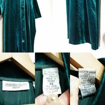 USA VINTAGE AMANDA SMITH FRONT BUTTON DESIGN VELOUR LONG ONE PIECE/アメリカ古着フロントボタンデザインベロアロングワンピース_画像10