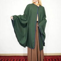 EU VINTAGE WOOL DESIGN OVER CAPE COAT PONCHO/ヨーロッパ古着ウールデザインオーバーケープコート_画像1