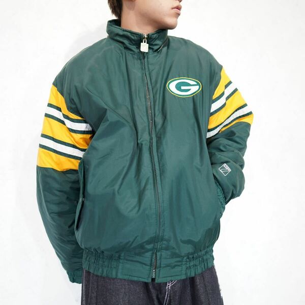 USA VINTAGE LOGO 7 GREEN BAY PACKERS NFL TEAM DESIGN ZIP UP JACKET/アメリカ古着NFLチームデザインジップアップジャケット