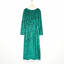 USA VINTAGE FLOWER PATTRNED EMBOSSED DESIGN VELOUR ONE PIECE/アメリカ古着花柄型押しデザインベロアワンピース_画像4