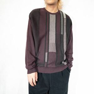 EU VINTAGE gian Sasso MODE DESIGN PATTERNED KNIT/ヨーロッパ古着モードデザイン柄ニット