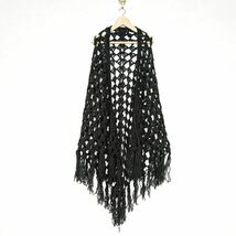 USA VINTAGE CLOCHET DESIGN KNIT CAPE/アメリカ古着鍵編みデザインニットケープ_画像4