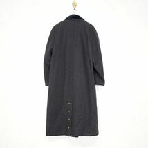 USA VINTAGE LES MODES NAVY COLOR DESIGN BUTTON WOOL CHESTERFIELD COAT/アメリカ古着ネイビーカラーデザインボタンチェスターコート_画像5