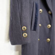 USA VINTAGE LES MODES NAVY COLOR DESIGN BUTTON WOOL CHESTERFIELD COAT/アメリカ古着ネイビーカラーデザインボタンチェスターコート_画像7