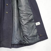 USA VINTAGE LES MODES NAVY COLOR DESIGN BUTTON WOOL CHESTERFIELD COAT/アメリカ古着ネイビーカラーデザインボタンチェスターコート_画像10