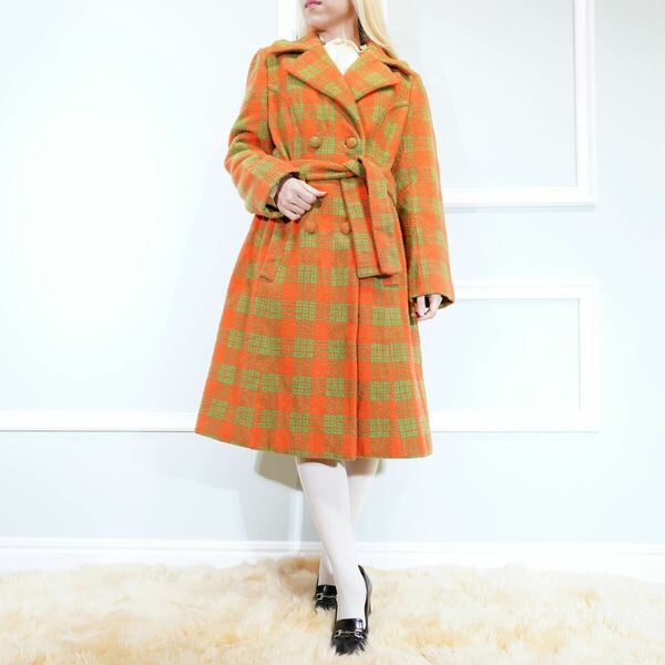 *SPECIAL ITEM* 50’s USA VINTAGE Lilli Ann CHECK PATTERNED WOOL DESIGN COAT/50年代アメリカ古着チェック柄ウールデザインコート