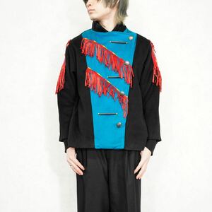 USA VINTAGE FIBREATS FRINGE DESIGN WOOL JACKET/アメリカ古着フリンジデザインウールジャケット