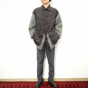 EU VINTAGE TOSCANA SPAZOA UOMO CORDULOY KNIT MIX DESIGN JACKET/ヨーロッパ古着コーデュロイニットミックスデザインジャケット