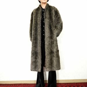 *SPECIAL ITEM* 70's USA VINTAGE SPORLOWNE ECO FUR LONG COAT/70 period America old clothes eko fur long coat 