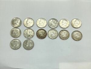 【22593】 銀貨 アメリカ USA ケネディ ハーフダラー1964年　リバティコイン 50セント　14枚おまとめ　総重量174.1ｇ 古銭　硬貨 2次流通品