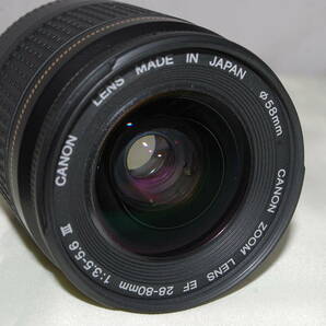 ①中古・現状品 Canon EOS Kiss フィルムカメラ  キャノン  レンズ ZOOM LENS EF 28-80ｍｍ 1：3.5-5.6 Ⅲ の画像9