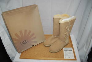 中古品 美品 25cm UGG アグ ベイリーボタン トリプレット チェストナッツ 1873 BAILEY BUTTON TRIPLET 箱難アリ ロングブーツ ムートン