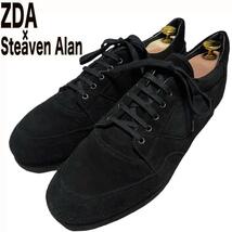 ZDA × Steven Alan スエード スニーカー 38 27 27.5 黒 ブラック レザー スティーブンアラン ゼットディーエー_画像1