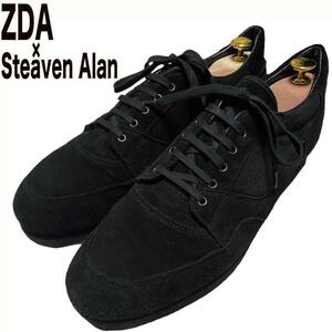 ZDA × Steven Alan スエード スニーカー 38 27 27.5 黒 ブラック レザー スティーブンアラン ゼットディーエー