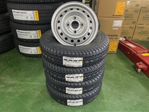 ヨコハマタイヤY355　145R12 6PR(145/80R12　80/78N)新品スズキ純正スチールホイール４本セットスーパーバン送料込即決30000円2023年製造_画像1