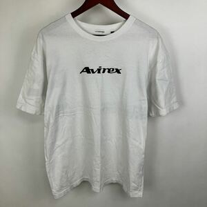AVIREX アヴィレックス ロゴ プリント 半袖 Tシャツ メンズ Lサイズ ホワイト カジュアル スポーツ トレーニング golf ゴルフ ウェア FA339