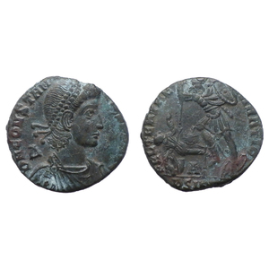 ★1円スタート★【古代ローマコイン】Constantius II（コンスタンティウス2世）クリーニング済 ブロンズコイン 銅貨 フォリス (88Yb86_Dn_)