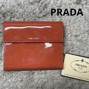 PRADA プラダ 折り財布 エナメル 箱 ギャランティーカード付き