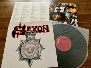 LP レコード 国内盤 ◆ SAXON サクソン / Strong Arm Of The Law 鋼鉄の掟 / P-10971G / Carrere Heavy Metal