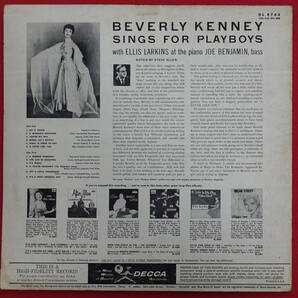 極美! US DECCA MONO DL 8743 オリジナル Beverly Kenney Sing For Playboys DG/Flat Edgeの画像2