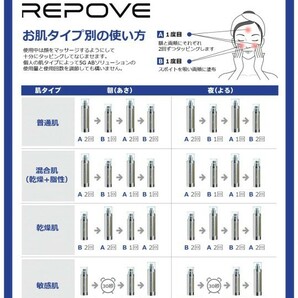 Repoveレポーブ5世代A.Bソリューションスキンケア5点セット/美容液+化粧水+クリーム+オールインワン洗顔フォーム+日焼け止め(SPF50/PA++++)の画像4