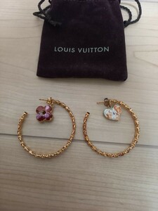  прекрасный товар Louis Vuitton LOUIS VUITTON голубой ming монограмма цветок серьги-кольца Gold ia кольцо 